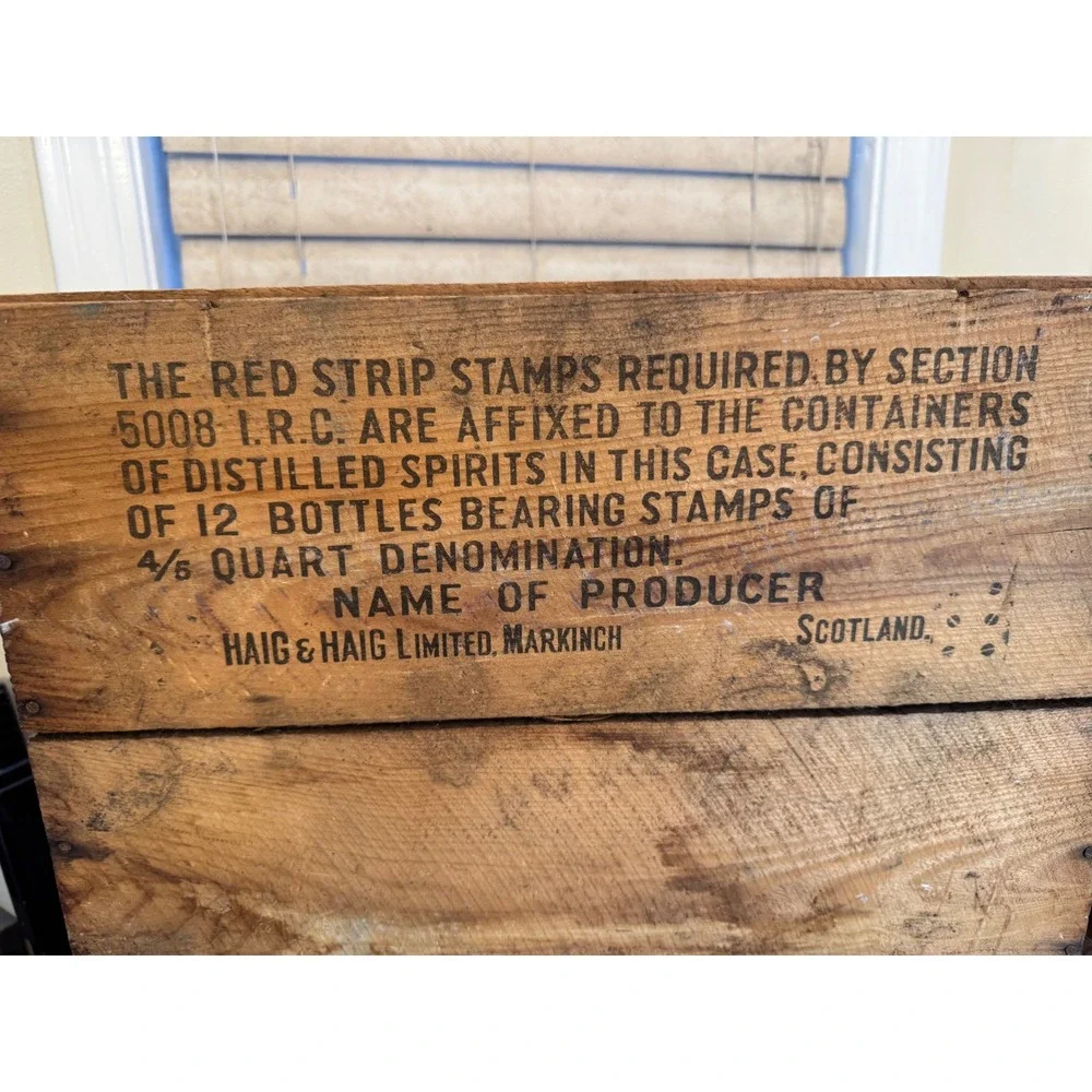 Vintage Haig &‎ Haig Blended Scotch Whisky Wooden Crate Display Decor